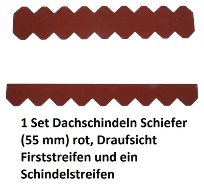 Obrázek produktu pro 1 sada střešních šindelů břidlicových (55 mm) červených