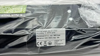 Produktbild von Steckdosenblock Ecksteckdose 5-Fach, Schutzkontakt, Schwarz