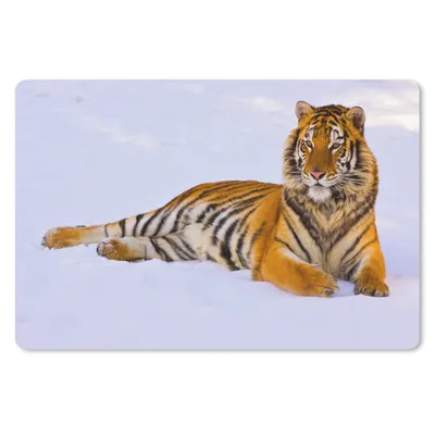 Produktbild von MuchoWow® Mauspad Mousepad Tiger - Schnee - Winter - Tiere 27x18 cm - Mousepads - Maus Mat - Pad - Mausunterlage - Büroartikel - Desk Matten