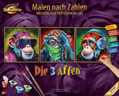 Produktbild von Schipper Malen nach Zahlen - Die 3 Affen (Tript.)