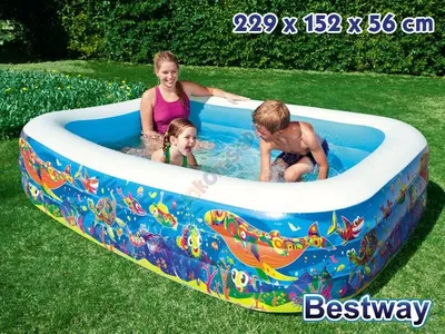 Zdjęcie produktu dla Bestway 54120, Basen nadmuchiwany, 702 l, Prostokątny, 6 lat(a), Winyl, Wielobarwny