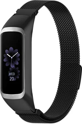 Produktbild von Strap-it Milanese Armband - Kompatibel mit Samsung Galaxy Fit 2 Armband Edelstahl Armband mit Magnetverschluss - Ersatzarmband - Hochwertiges Material - für Samsung Galaxy Armband Schwarz