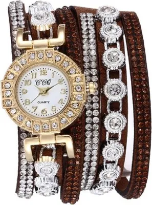 Produktbild von Zoja Uhr Dunkelbraun - Elegante Damenarmbanduhr mit Zirkonen KP13034