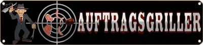 Produktbild von vianmo Blechschild 10x46 cm Auftragsgriller Grill Wurst Steak Spruch Zitat
