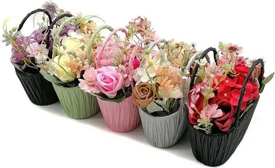 Image de Bouquet de fleurs dans un panier MIX