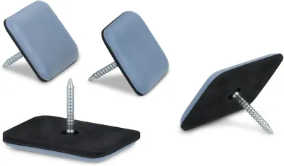 Produktbild von 4 Teflongleiter mit Nagel eckig PTFE für Stühle rechteckig (24 x 35 mm)