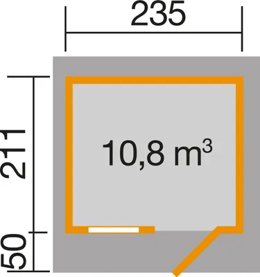 Produktbild von WEKA 170.2421.00.00 Gartenhaus/Blockbohlenhaus Schongau 1 /Einzeltür/Einzelfenster ; Größe: 1 ; Farbgebung: Naturbelassen ; Wandstärke: 28 mm ; Maße (LxBxH): 261 cm x 235 cm x 226 cm ; Seitenwandhöhe: 216 cm