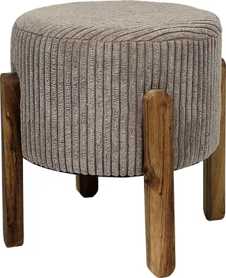 Produktbild von HowHomely | Sitzpouf - Pouf - 35 x 35 x 35 cm - Braun - Polsterhocker - Rund