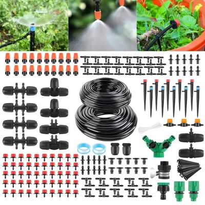 Produktbild von 315PCS Bewässerung Garten Set 60+15M DIY Garten Bewässerungssystem Gartenbewässerung Pflanzen Bewässerungs System Outdoor Gewächshaus Beregnungsanlage