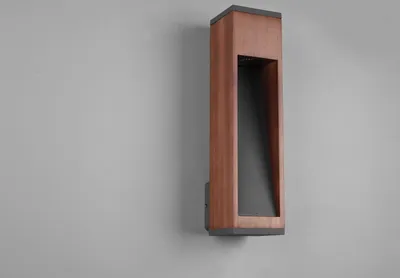 Zdjęcie produktu dla Kinkiet zewnętrzny CANNING ciemne drewno-czarny 1xGU10x5W drewno wym:30x10x12,5cm IP44 Trio