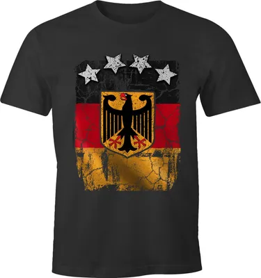 Produktbild von Cooles Herren T-Shirt Deutschland Fan-Shirt WM 2018 Fußball Weltmeisterschaft Moonworks® anthrazit M