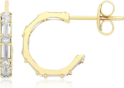 Produktbild von Wunderschöne 9 Karat (375) Gold Damen - Paar Creolen mit Zirkonia - 11mm*2mm; TRS362239KY