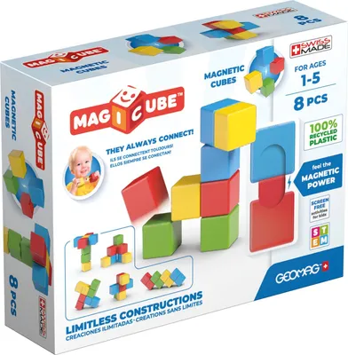 Obrázok produktu pre Geomag MagiCube FullColor Recycled Try me, Hračka s neodýmovým magnetom, 1 rok / roky, Viacfarebný