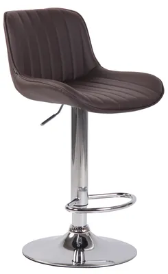 Produktbild von CLP Barhocker Lentini Kunstleder drehbar mit Höhenverstellung braun Gestell Farbe chrom
