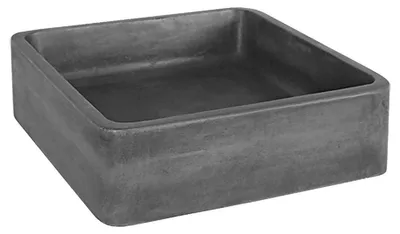 Productafbeelding van Differnz Marba Wastafel - Waskom Vierkant - Gemaakt van Beton - Kleur Donkergrijs - Hoge Opstaande Rand - Inclusief Afvoergat - Afmetingen 40 x 40 x 12 cm - Diameter 40 cm