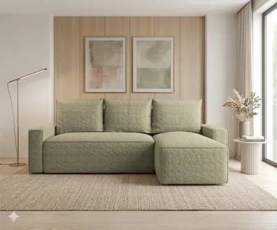 Produktbild von CORNERO Ecksofa mit Schlaffunktion HAVANA in L-Form Sofa mit Schlaffunktion und Bettkasten EckcouchEcksofa L-Form Dunkelbeige Ottomane Rechts