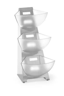 Imagen del producto de HENDI, estante múltiple de acero inoxidable con 3 cuencos SAN de 1 litro