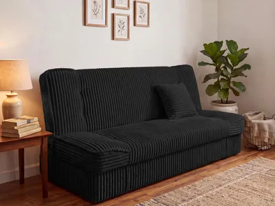 Produktbild von BroMARKT Sofa mit Schlaffunktion ZALIA Klappsofa 190x115 cm Schlafsofa mit Bettkasten Couch Schwarz