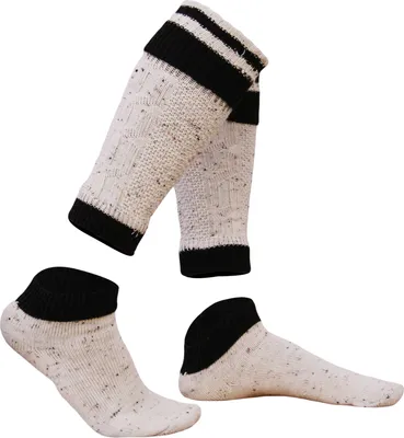 Produktbild von 2-teilig Loferl Trachtensocken Trachten strümpfe Wadenwärmer mittelbeige/meliert, Größe:43-46