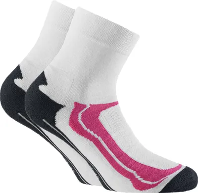 Produktbild von Rohner Basic Uni Quarter-Socken, 2er Pack - Quarter Sport, Baumwoll-Mix Weiß/Pink 35-38