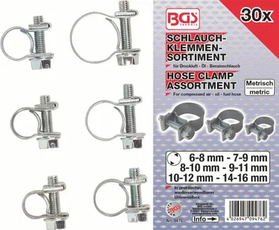 Produktbild von BGS 9476 Schlauchklemmen-Sortiment, Ø 6 - 16 mm, 3 0-tlg.
