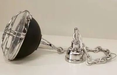 Zdjęcie produktu dla Lampa wisząca Casa Padrino Industrial, srebrna (pokryta chromem) / czarna, średnica 49 cm - Luksusowa lampa w stylu industrialnym