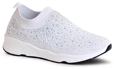 Produktbild von topschuhe24 1779 Damen Plateau Sneaker Light Slipper Glitzer, Farbe:Weiß, Größe:38 EU