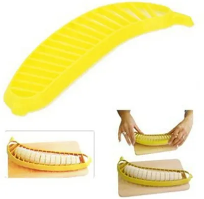 Zdjęcie produktu dla Krajalnica do bananów Szybkie i równomierne krojenie Lekka krajalnica do sałatek i owoców do użytku domowego, sklepu z owocami i podróży