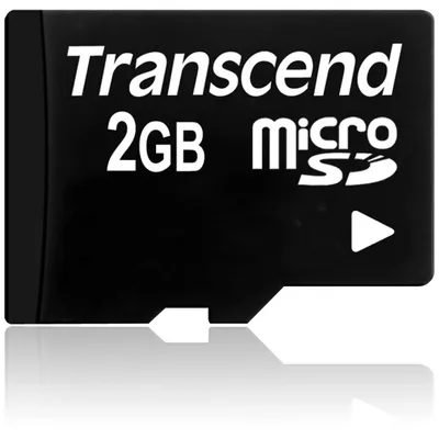 Produktbild von Transcend TS2GUSDC, 2 GB, MicroSD, NAND, 20 MB/s, 13 MB/s, Schwarz