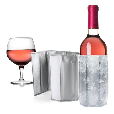 Produktbild von COM-FOUR® 2x Flaschenkühler für unterwegs - Weinkühler-Manschette mit Schnellverschluss - Kühlmanschette zum Kühlen von Bier, Wein und Softdrinks - Sektkühler