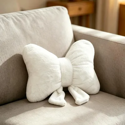 Image de Coussin en peluche, forme de ruban, doux, 30 cm, idéal pour le salon et la chambre d'enfant