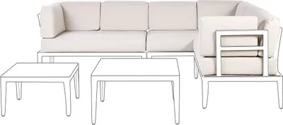 Produktbild von BELIANI Ersatzbezüge Hellbeige aus Stoff 12-teilig mit Reißverschlüssen Modern Outdoor Rücken- und Sitzkissenbezüge für Gartenmöbel Loungemöbel