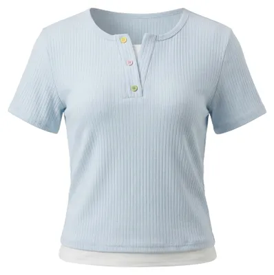 Image de T-shirt pour femme NAHIMA - bleu, taille M