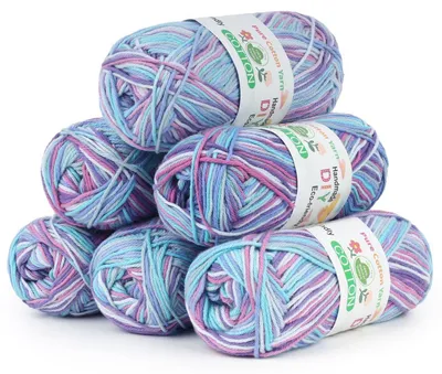 Produktbild von Häkelgarn Baumwolle 6 x 50g Bunt 100% Baumwolle