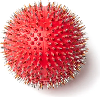 Produktbild von Dr. Lyapko Nadelball 4,0 Ag Rot – Original Akupressur-Massageball zur Stimulation, Muskelentspannung, Stressabbau & Förderung der Feinmotorik
