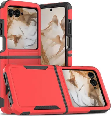 Produktbild von Mobigear Heavy Armor  Motorola Razr 50 Hülle Hardcase Backcover Stoßfest - Rot