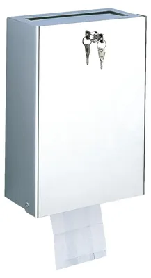 Image de Distributeur de sachets hygiéniques et poubelle inox - DELABIE - 2561D