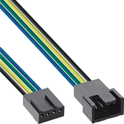Produktbild von InLine® Lüfterkabel Verlängerung PWM, 4pol Molex Stecker / Buchse, 0,3m