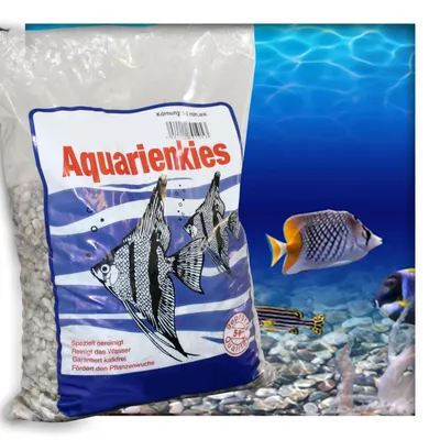 Produktbild von Aquariensand Aquariumsand Bodengrund 5-8 mm Aquarienkies hochrein Naturweiss 15 kg ( 3 x 5 kg Beutel )