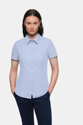 Produktbild von HAKRO Business Kurzarm-Bluse 112 himmelblau, L