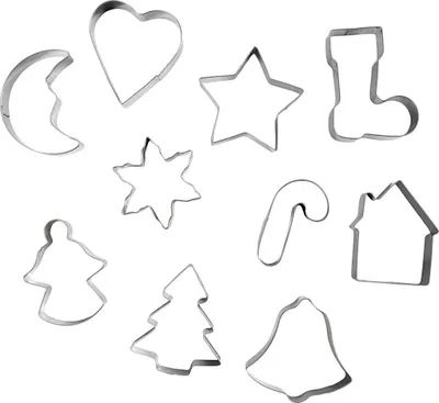 Produktbild von Creativ Company Ausstechformen, Weihnachtsformen, Größe 3-5,7 cm, 10 Stück, 1 Box