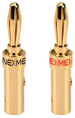 Produktbild von Bananenstecker 4mm schraubbar vergoldet 2x NEXMEX Stecker für Lautsprecherkabel