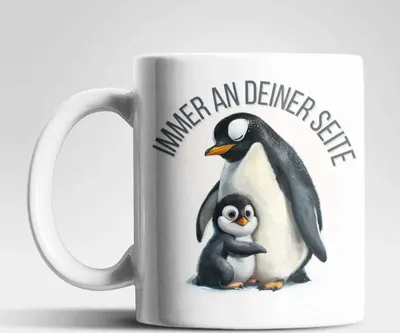 Produktbild von Pinguin Immer an deiner Seite Kaffeetasse Teetasse Tasse Geschenkidee 325 ml – Pinguin 02