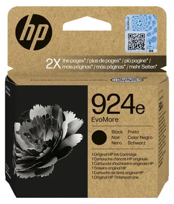 Produktbild von HP 924e EvoMore Schwarz Original Druckerpatrone, Hohe (XL-) Ausbeute, Schwarz, 1 Stück(e), 1000 Seiten, Einzelpackung