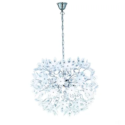 Immagine prodotto di Elegante lampada a sospensione,  con fiori di cristallo e pietre in acrilico Ø50cm E14