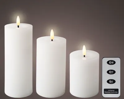 Produktbild von Lumineo led kaarsenset wax 3-delig wit