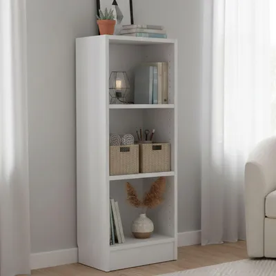 Produktbild von Bücherregal mit drei Regalen, weiße Farbe, 40 x 107 x 26 cm