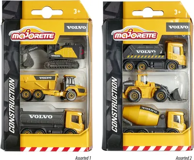 Produktbild von majorette Construction Volvo Baufahrzeuge 3er, 2fach sortiert, ab 3 Jahren,, Simba-Dickie