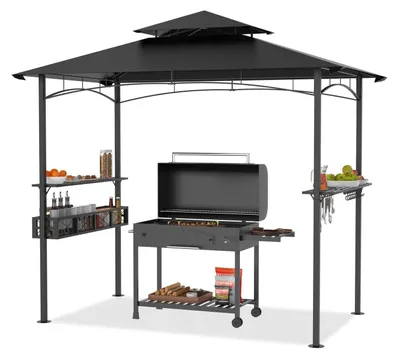 Produktbild von Grillpavillon Outdoor 245 x 153 x 250 cm Wasserdicht mit Rauchabzug UV-Schutz Schwarz