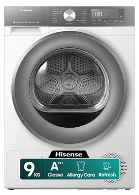Obrázok produktu pre Hisense DH3S902BWCC, Voľne stojaci, Predné plnenie, Tepelné čerpadlo, Biela, Otočné, Dotyk, Ľavý